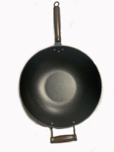 义匠人34CM麦饭石不粘炒锅(木柄)1*15 YJR MAIFAN STONE NON-STICK WOK 34CM