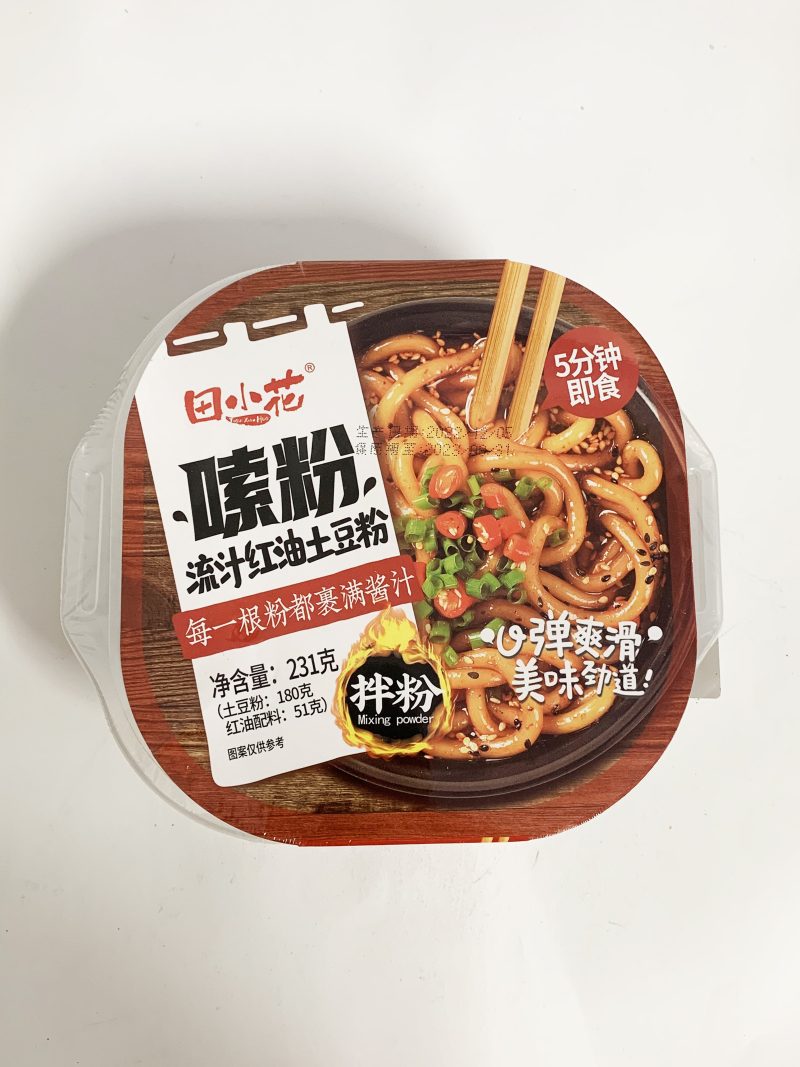 田小花嗦粉-红油流汁土豆粉231G*24  TXH POTATO NOODLES WITH CHILLI OIL