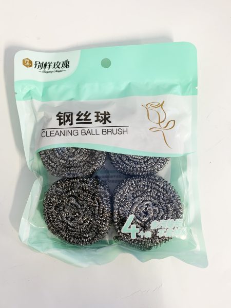 别样玫瑰钢丝球四个装1*27*6 BYMG CLEANING STEEL BALL 4PCS