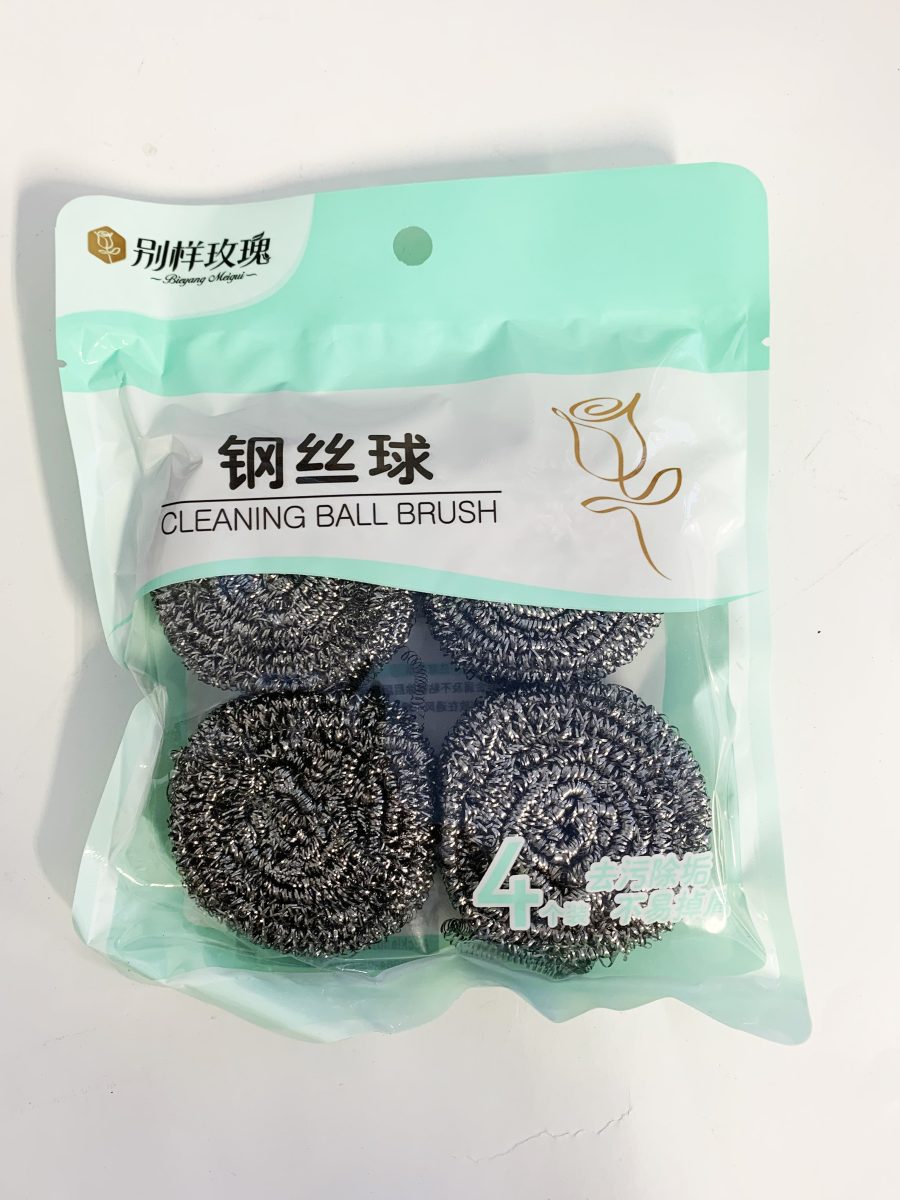 别样玫瑰钢丝球四个装1*27*6 BYMG CLEANING STEEL BALL 4PCS