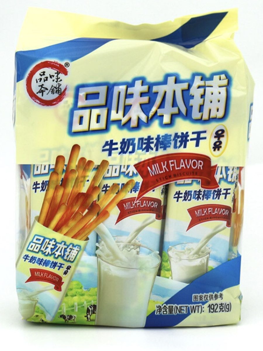 品味本铺牛奶味棒饼干192G*12 PWBP  MILKY STICK BISCUITS