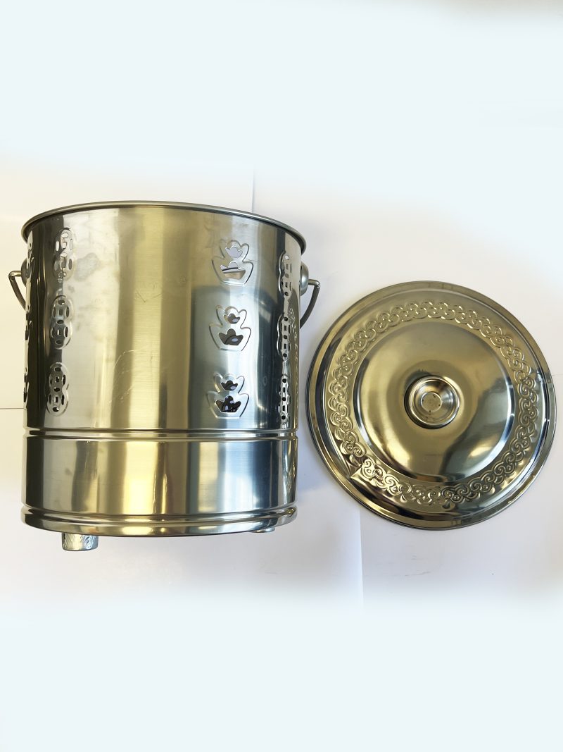 粗耳钢桶及盖(大号)拜神用 STEEL BARREL WITH HANDLES PLUS NET & LID L - Image 3