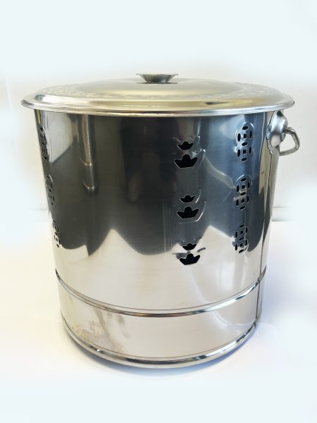 粗耳钢桶及盖(大号)拜神用 STEEL BARREL WITH HANDLES PLUS NET & LID L