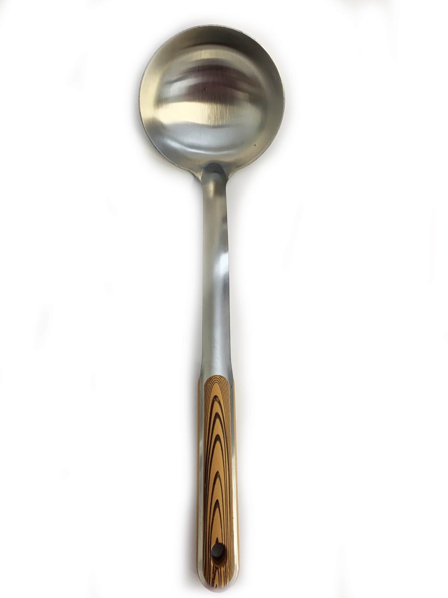 别样玫瑰木纹柄不锈钢打汤勺  1*100 BYMG STAINLESS STEEL SOUP SPOON W/WOOD HANDLE