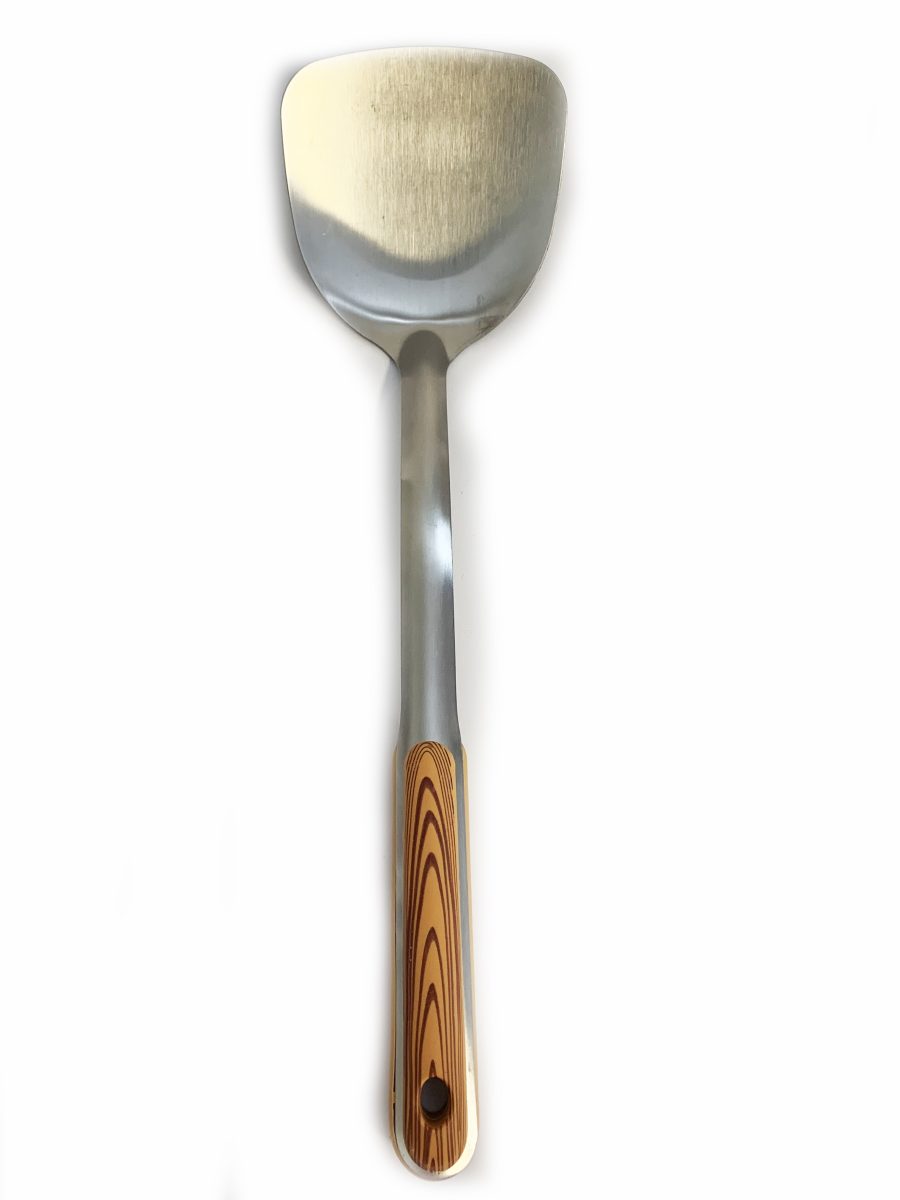 别样玫瑰木纹柄不锈钢锅铲 1*100 BYMG STAINLESS STEEL SPATULA W/WOOD HANDLE