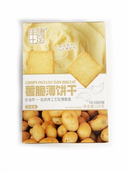 丰味十足薯脆薄饼干 (蒜香味)100G*20盒  FWSZ CRISPY POTATO THIN BISCUIT GAR FLV
