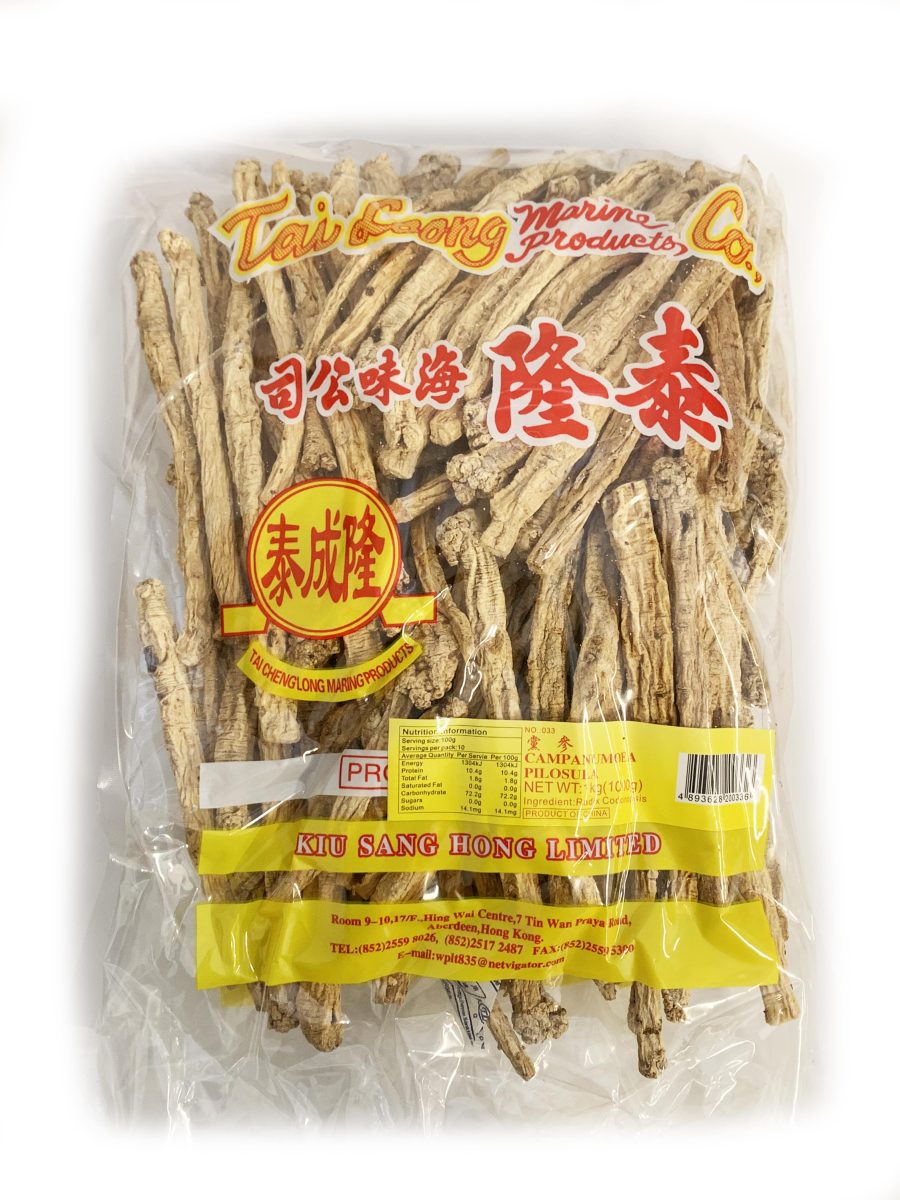 泰隆牌党参1KG*20 TL PILOSE ASIABELL ROOT(CONDONOPSIS PILOSULA)