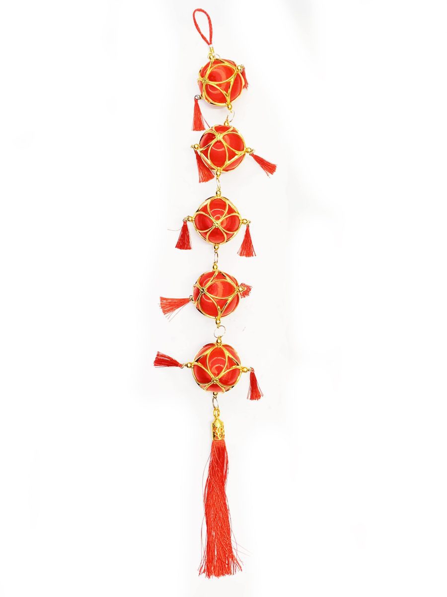 #1号全红五个灯笼串 1*100   NY DECORATION