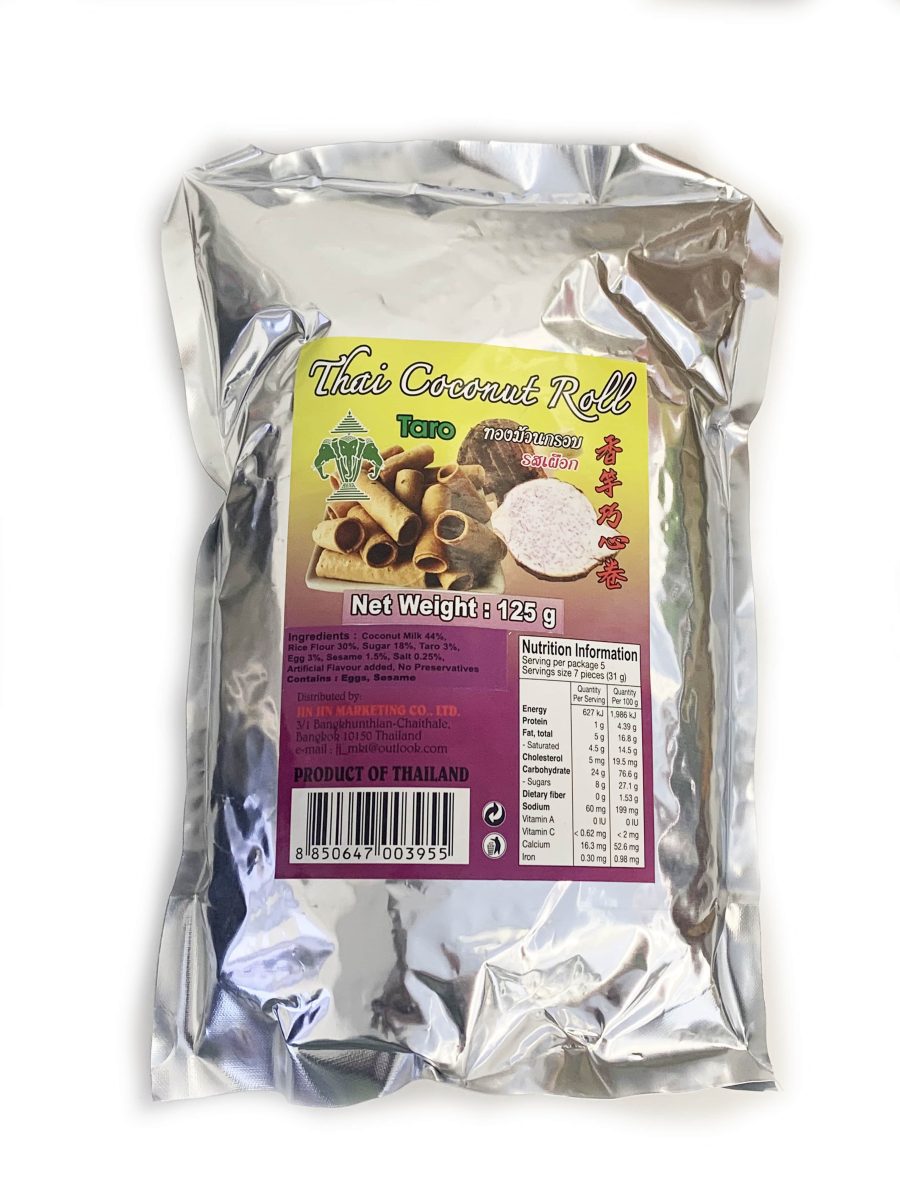 芋头巧心卷125G*24  3E THAI CCNUT ROLL TARO FLV