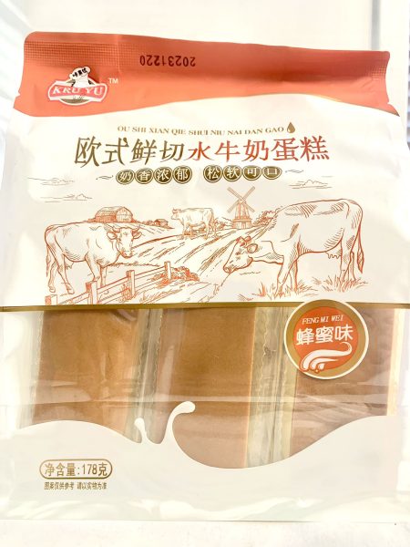 欧式鲜切水果蛋糕(蜂蜜)178G*12 KRU YU EUROPEAN FRESH CUT MILK CAKE HONEY FLV