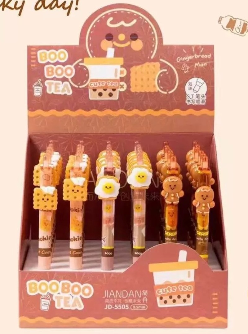 简丹JD-5505啵啵奶茶中性笔(36支*4盒)  JD SLIDE PRESSURE RELIEF PRESS GEL PEN(BOBO MILKTEA)