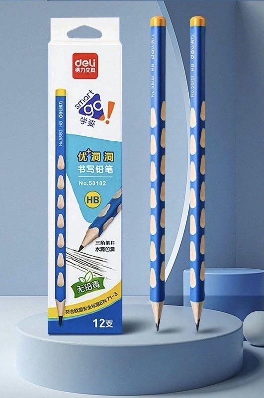 得力58182优+洞洞书写铅笔HB(蓝)12支装1*12 DL EXCELLENT+HOLE PENCIL (BLUE)
