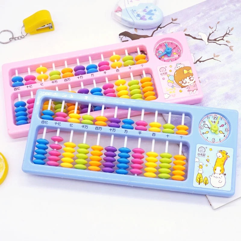 小卡尼CY-038学生算盘7珠带时钟1*36 XKN RUBBER ABACUS 7 BEADS WITH CLOCK