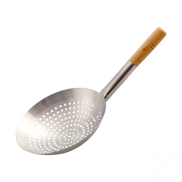 木柄漏勺 28cm WOODEN HANDLE SKIMMER