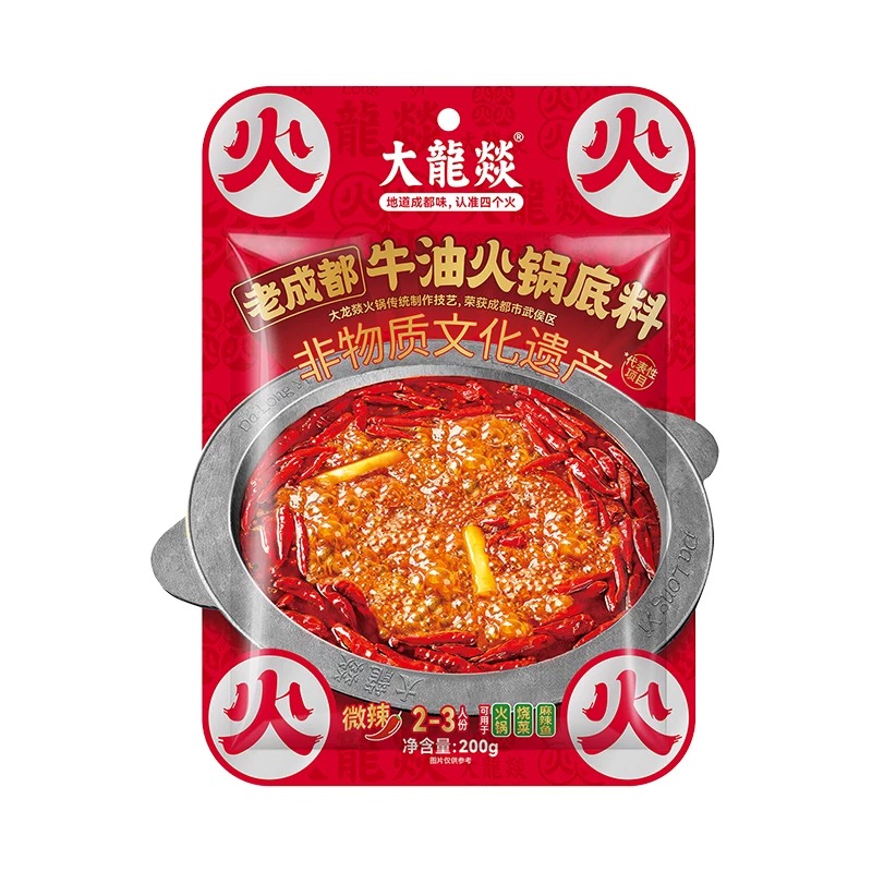 大龙燚老成都牛油火锅底料(非遗)200G*36 DLY CHENGDU H/POT BASE