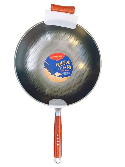 顺锦2678 32cm好太太真不锈单柄炒锅(木柄)1*15 SJ 2678 32cm HTT(WOODEN HANDLE)STAINLESS SINGLE HANDLE FRYING PAN