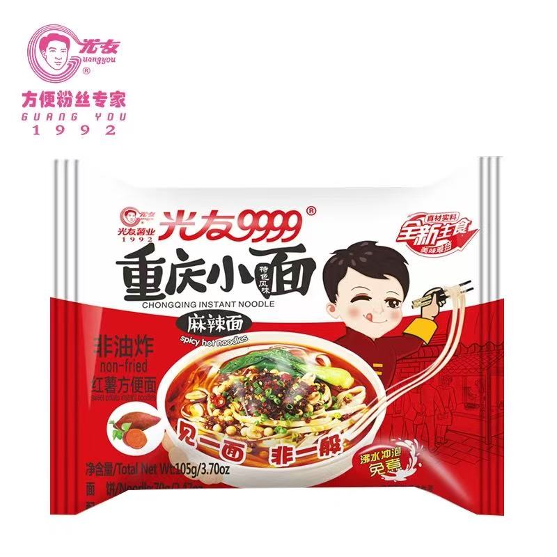 GY CQ INSTANT NOODLE SPICY光友重庆小面麻辣味袋装105G*20