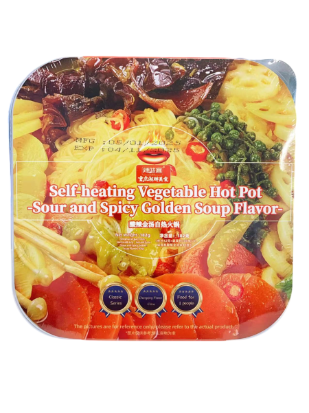 辣味客自热火锅酸辣金汤182G*24  LWK SELF-HEATING VEGETABLE H/POT SOUR AND SPICY GOLDEN SOUP FLAVOR