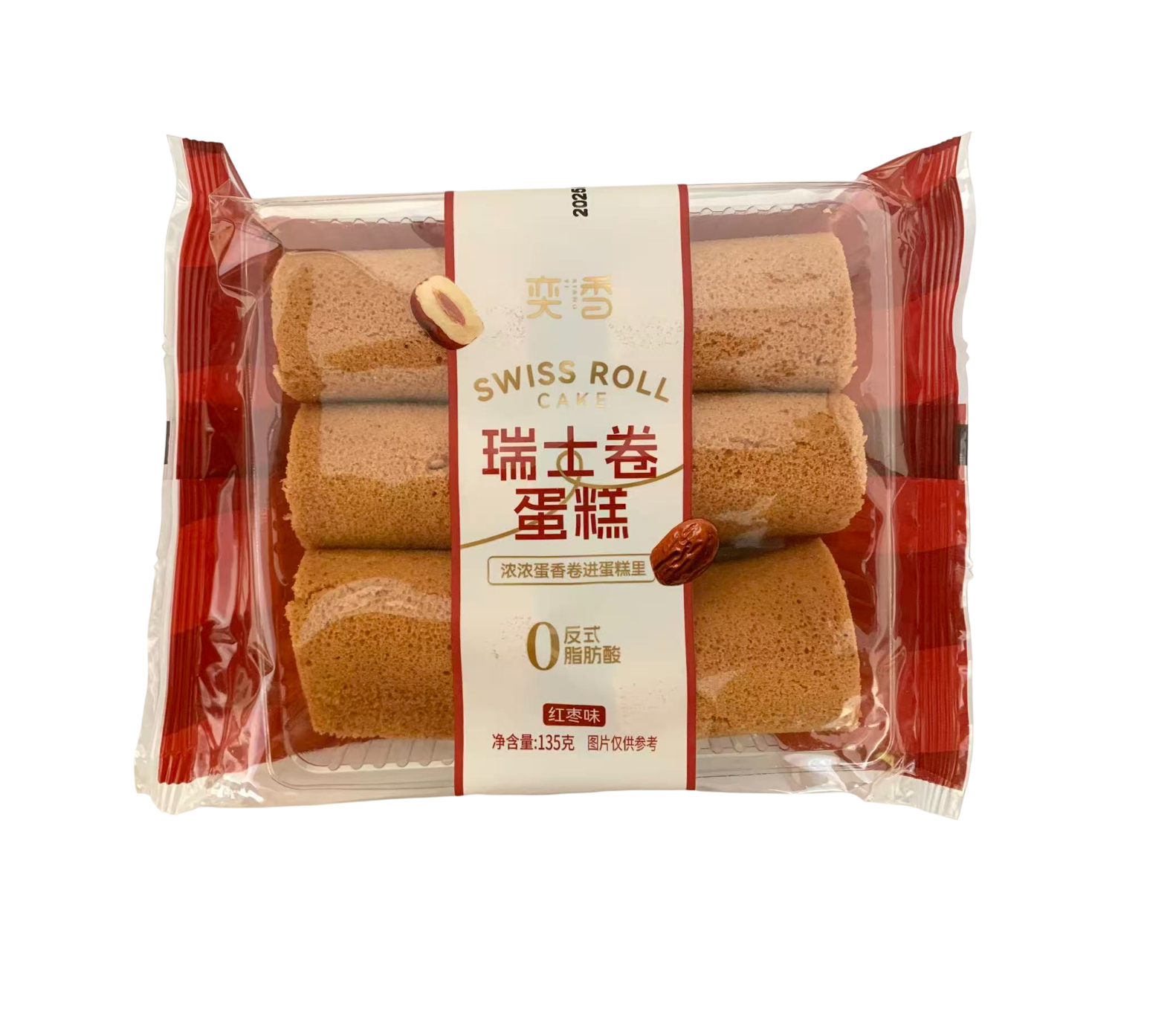 奕香瑞士卷(红枣味)135G*20 ES SWISS ROLL CAKE(RED DATE FLAVOR)