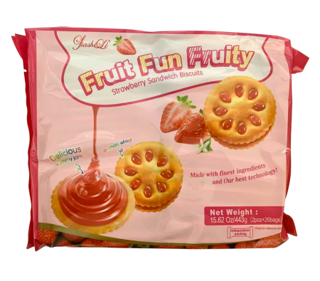 嘉士利草莓果酱饼干(2PC*26)443G*20 JSL STRAWBERRY SANDWISH BISCUITS