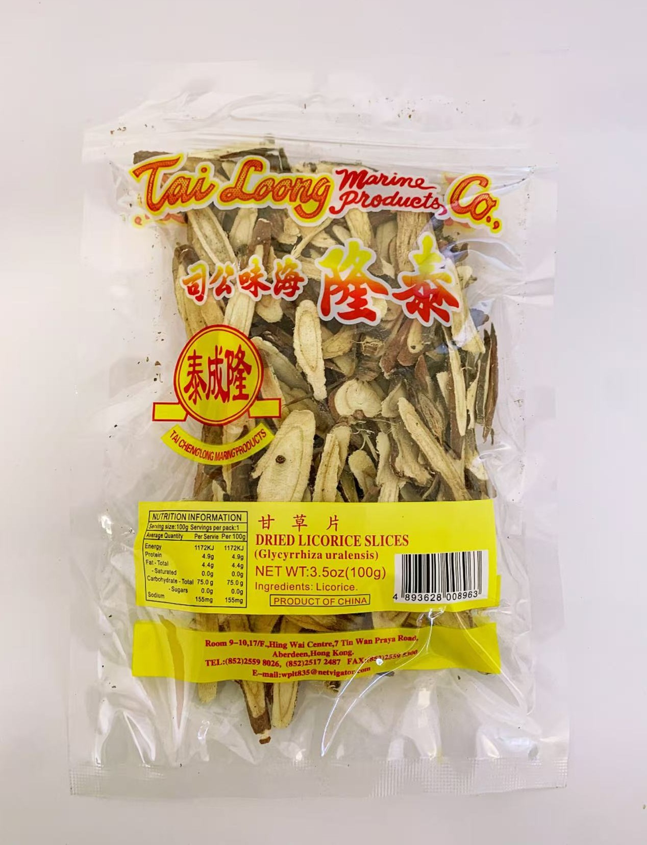 泰隆牌有皮甘草片100G*100 TL DRIED LICORICE