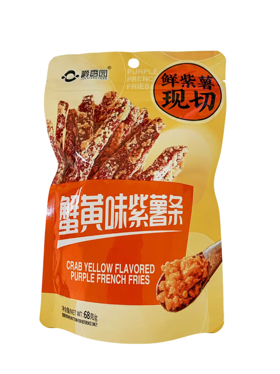 爵香园紫薯条蟹黄味68G*32(小) JXY PURPLE FRIES CRAB YELLOW FLA