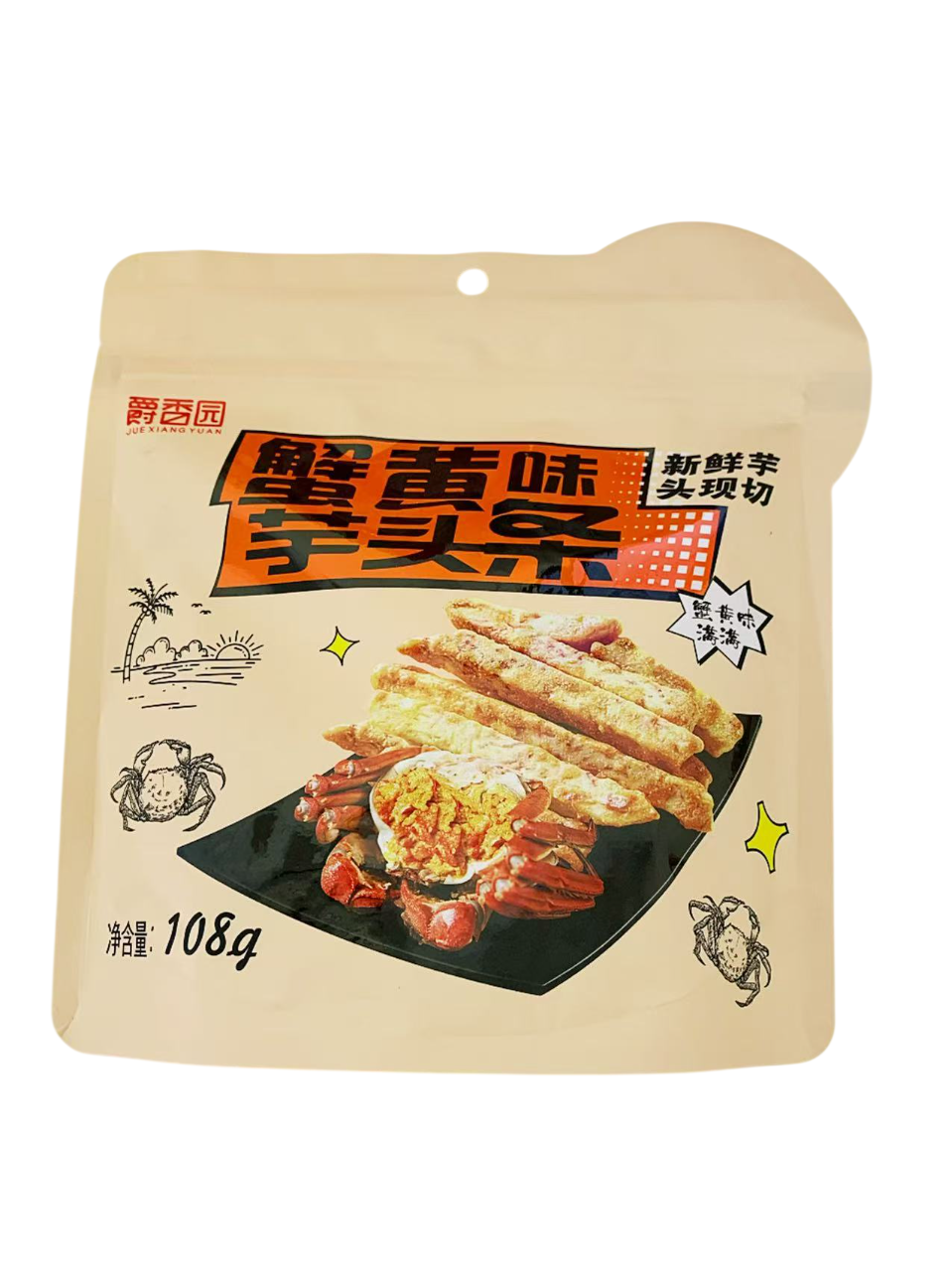 爵香园芋头条蟹黄味108G*24(大) JXY TARO STICKS CRAB YELLOW FLA
