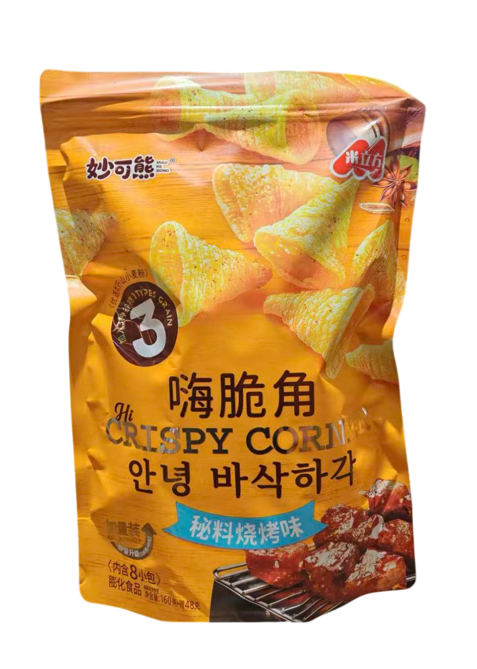 妙可熊嗨脆角烧烤味(160G+48G)*10 MKX HI CRISPY CORNER BBQ FLA