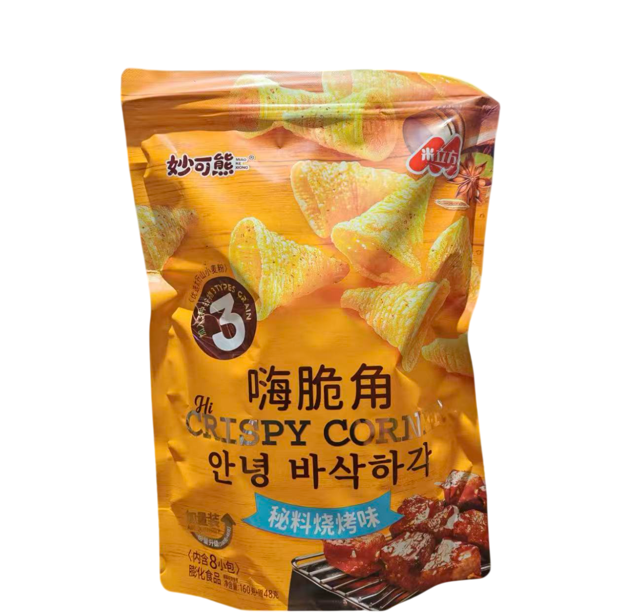 妙可熊嗨脆角烧烤味(160G+48G)*10 MKX HI CRISPY CORNER BBQ FLA