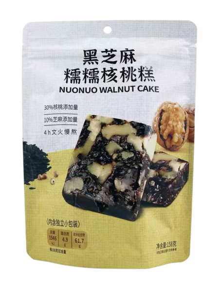 巧炊糯糯核桃糕黑芝麻味158G*18 QC NUONUO WALNUT CAKE BLACK SESAME FLA