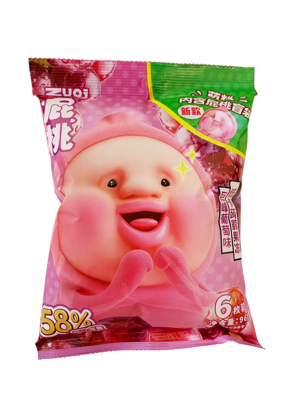 ZUO一下巨峰葡萄味低卡蒟蒻果冻-萌粒PLUS版96G*24 ZYX PT GRAPE FLA LOW-CALORIE KONJAC JELLY