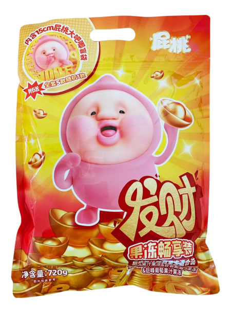 ZUO一下屁桃蒟蒻果冻三口味(水蜜桃/百香果/巨峰葡萄味)畅享装720G*8 ZYX PT MIXED FRUIT JUICE AND KONJAC JELLY PACK(3 FLAVORS)