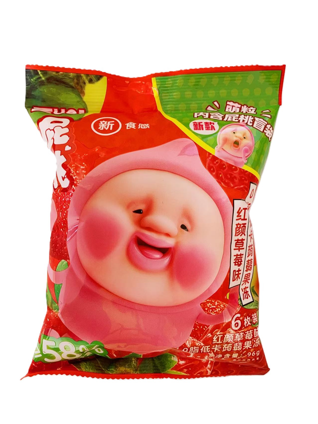 ZUO一下红颜草莓味低卡蒟蒻果冻-萌粒PLUS版96G*24 ZYX PT STRAWBERRY FLA LOW-CALORIE KONJAC JELLY