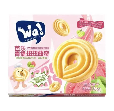 芭乐青提扭扭曲奇96G*24 WA! TWISTED COOKIE GUAVA GREEN GRAPE FLAVOR