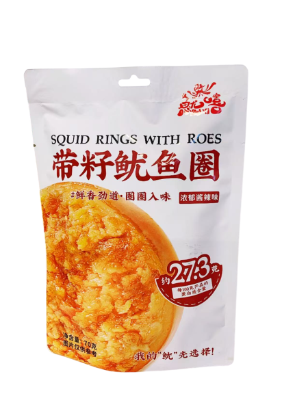 鱿嘻带籽鱿鱼圈浓郁酱辣味70G*24 YX SQUID RINGS WITH ROES RICH AND SPICY SAUCE FLA