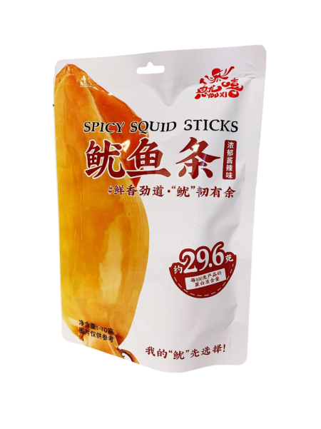 鱿嘻鱿鱼条浓郁酱辣味70G*24 YX SPICY SQUID STICKS(RICH AND SPICY SAUCE FLA)