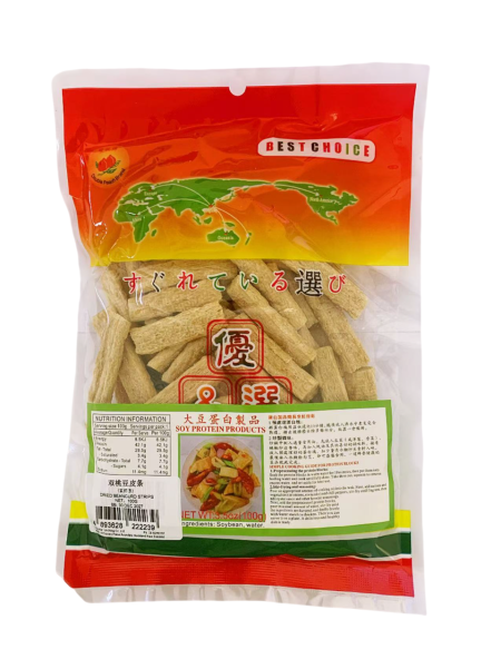 双桃豆皮条(素虾条)100G*50 DP DRIED BEANCURD