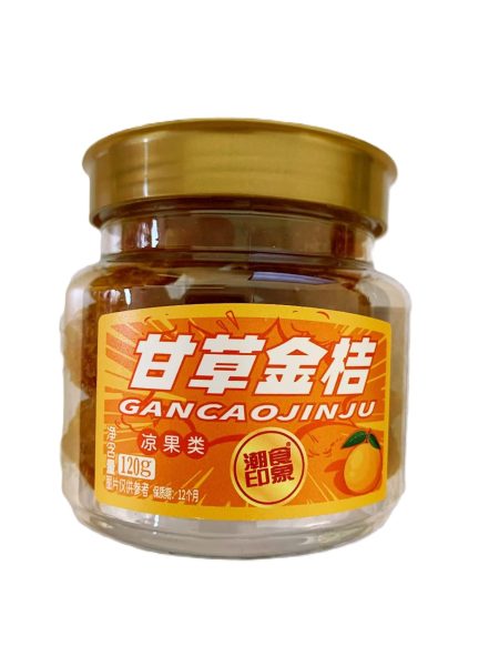 潮食印象甘草金桔120G*24 CSYX GAN CAO JIN JU(PRESERVED LICORICE KUMQUAT)